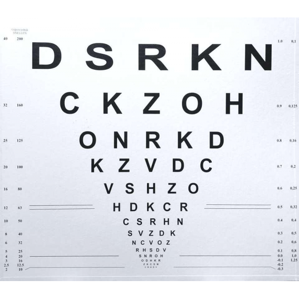 Tablica okulistyczna - kliniczna 67 x 62 cm
