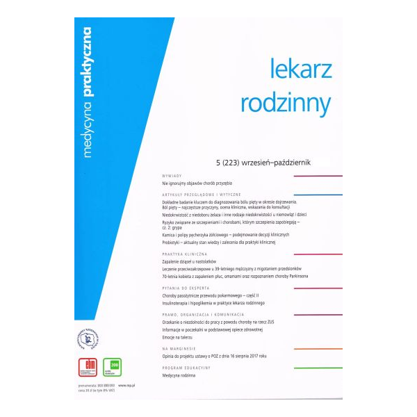 Medycyna Praktyczna - Lekarz Rodzinny pojedynczy zeszyt  (Dostępny tylko w ramach prenumeraty po uzgodnieniu z Księgarnią)