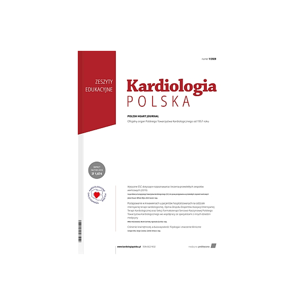 Kardiologia Polska WERSJA ANGLOJĘZYCZNA pojedynczy zeszyt (Dostępny tylko w ramach prenumeraty po uzgodnieniu z Księgarnią)
