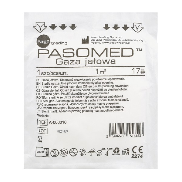 Gaza bawełniana jałowa - 1m 17-nitkowa (1szt)