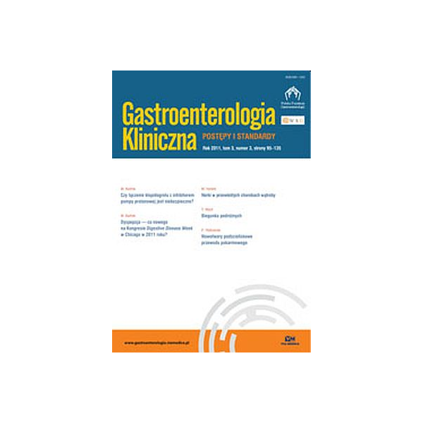 Gastroenterologia Kliniczna- pojedynczy zeszyt  (Dostępny tylko w ramach prenumeraty po uzgodnieniu z Księgarnią)