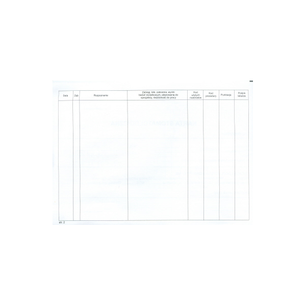 Druki - Karta stomatologiczna z diagramem (2 x A5)