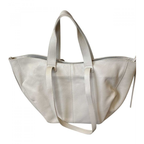 Torba skórzana - shopper beż