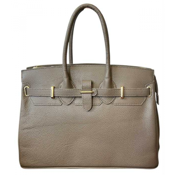 Torba skórzana - kuferek taupe