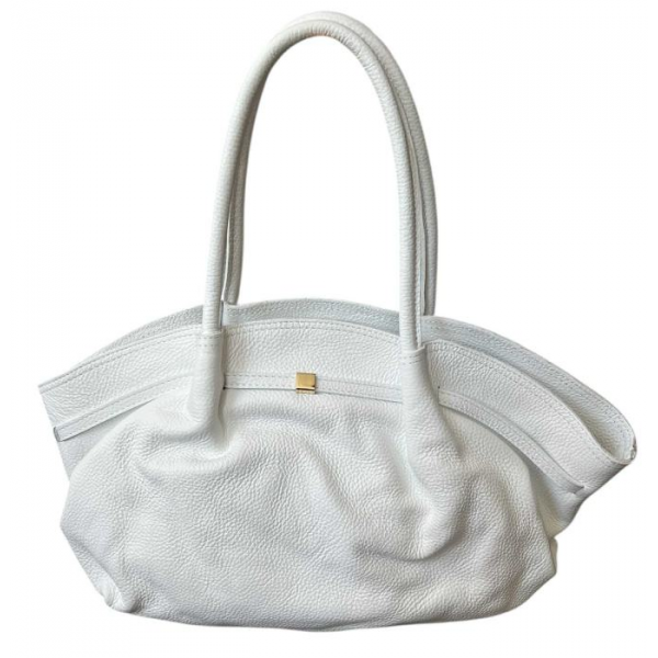 Torba skórzana - shopper biały