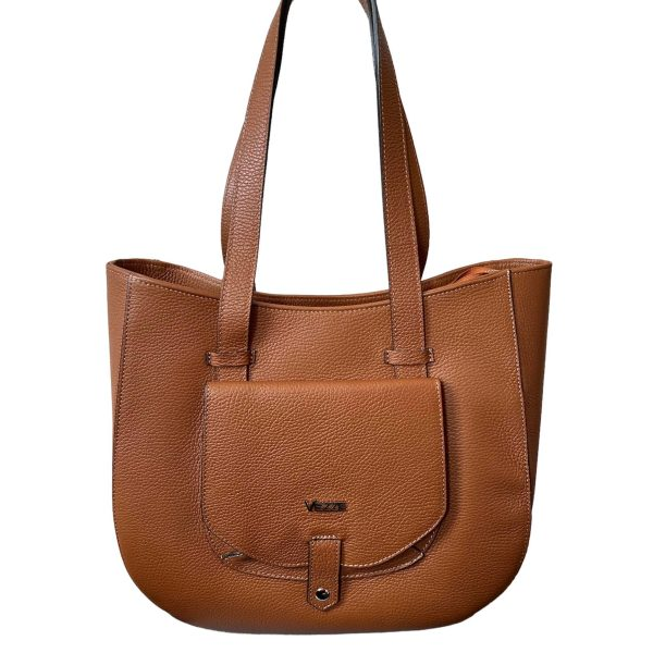 Torba skórzana - shopper brąz