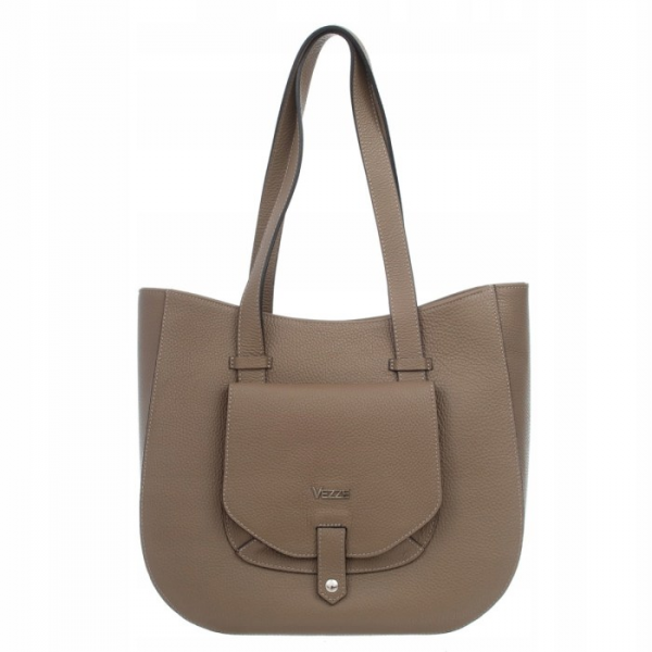 Torba skórzana - shopper taupe