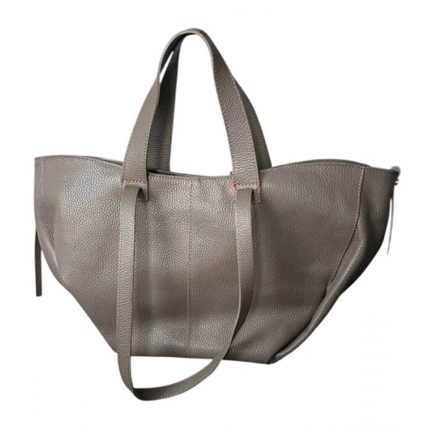 Torba skórzana - shopper taupe