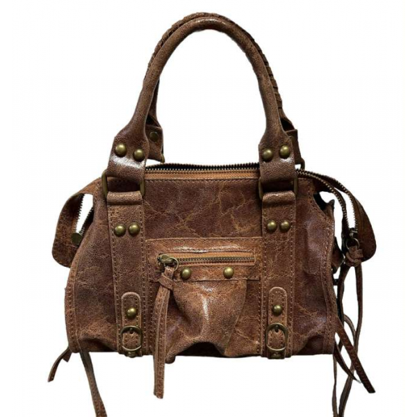 Torba skórzana - midi brąz