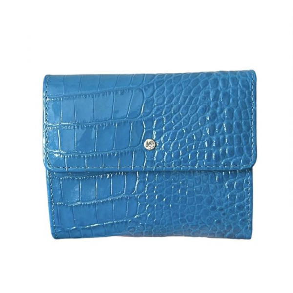 Portfel skórzany - turkus