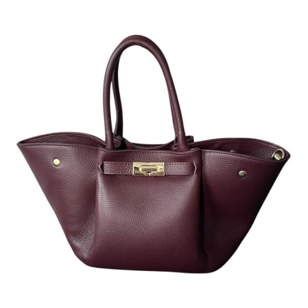 Torba skórzana - midi bordo