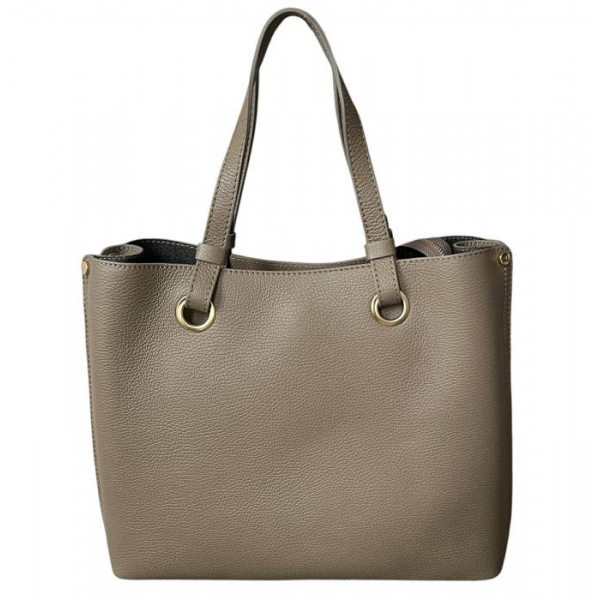 Torba skórzana - shopper taupe
