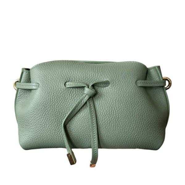 Torba skórzana - mini zielona