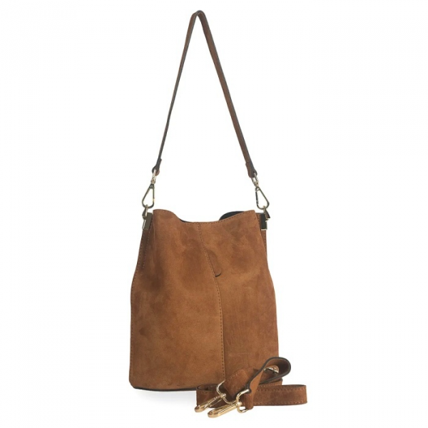 Torba skórzana - worek koniak