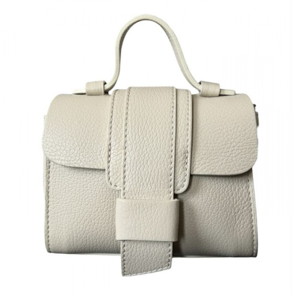 Torba skórzana - mini ecru