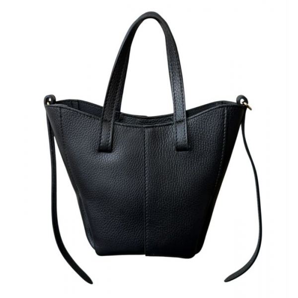 Torba skórzana - mini czarna