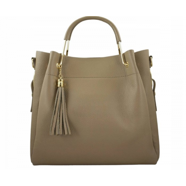 Torba skórzana - midi taupe