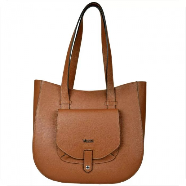 Torba skórzana - shopper brąz