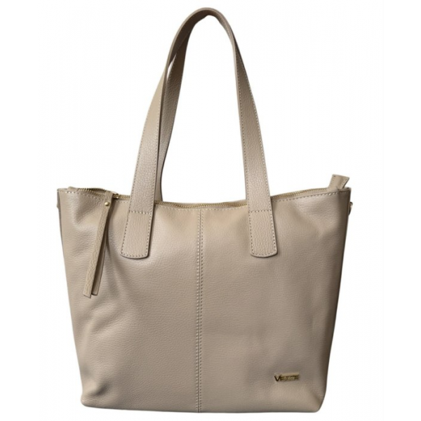 Torba skórzana - shopper beż