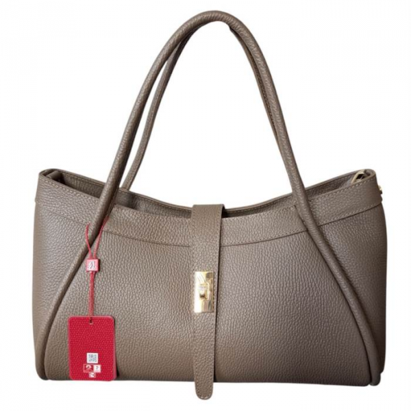 Torba skórzana - kuferek taupe