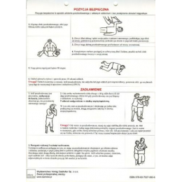 Tablice Pierwsza pomoc - komplet (2 szt.) Pozycja bezpieczna. Pierwsza pomoc w nagłym zatrzymaniu krążenia u dorosłych